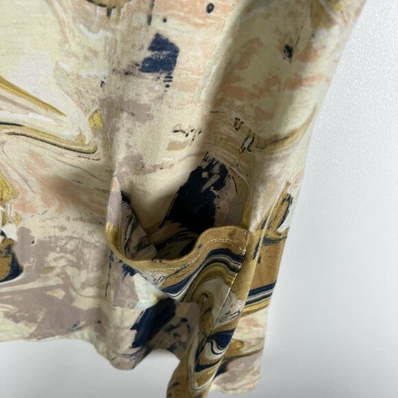 LOGO by Lori Goldstein Printed Knit Top Asymmetric Hem Sz M Boho Lagenlook - Picture 4 of 9